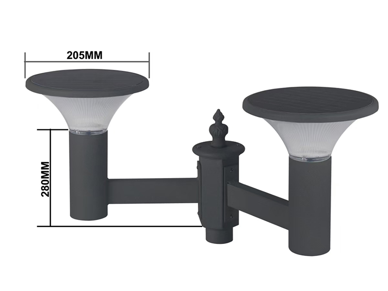 Đèn sân vườn năng lượng mặt trời bóng đèn đôi PY-SG018-16W Đèn sân vườn năng lượng mặt trời bóng đèn đôi PY-SG018-16W